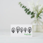 Vijf bomen - zwart op wit visitekaartje (Staand voorkant)