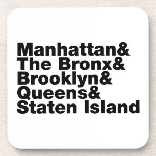 Vijf Boroughs ~ New York City Bier Onderzetter