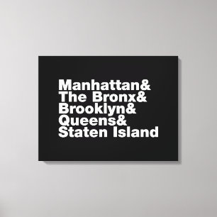 Vijf Boroughs ~ New York City Canvas Afdruk