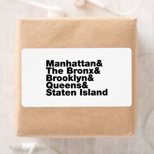Vijf Boroughs ~ New York City Etiket (Insitu)