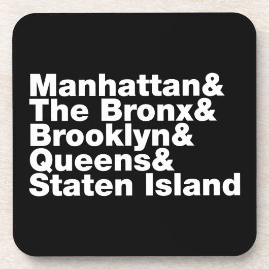 Vijf Boroughs ~ New York City Onderzetter (Voorkant)