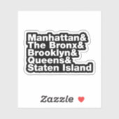 Vijf Boroughs ~ New York City Sticker (Vel)