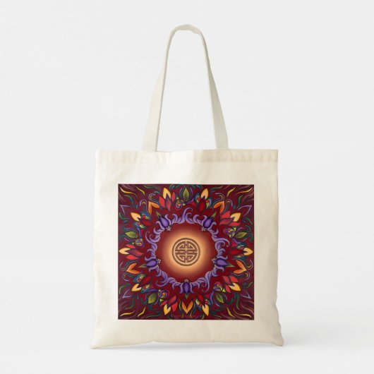 Vijf Buck Mandala-speelkaarten Tote Bag (Achterkant)