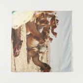 VIJF CAMELS OP VELD WANDKLEED (Voorkant (horizontaal))