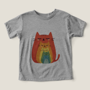 Vijf Cartoon katten nesten poppen