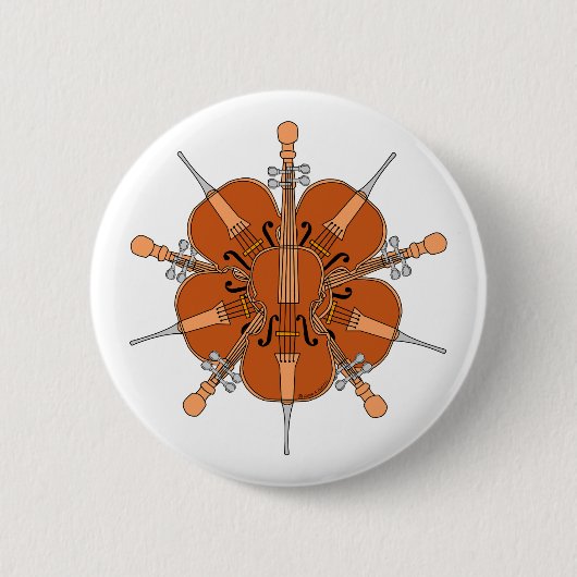 Vijf cello's ronde button 5,7 cm (Voorkant)
