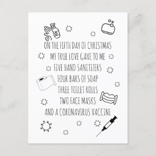 Vijf dagen van Covid-kerst Feestdagenkaart