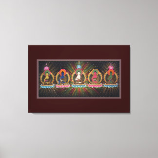 Vijf Dhyani Buddhas Wrapped Canvas Afdruk