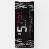 Vijf dollar voor juwelen en accessoires - Paparazz Spandoek (Verticaal)