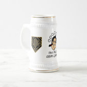 Vijf dozen tandbeitje/gents FF Logo Stein Bierpul (Voorkant links)