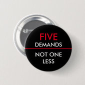 Vijf eisen niet minder ronde button 5,7 cm (Voorkant /achterkant)