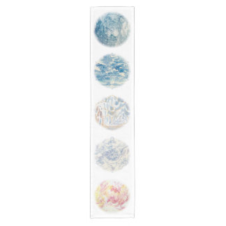 Vijf Elementen Waterverf Mandala Table Runner Korte Tafelloper