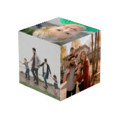 Vijf Familie Fotocollage Aangepaste Foto Kubus (Achter hoekig)