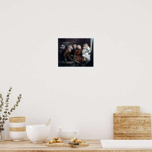 Vijf Fancy apen Poster (Keuken)