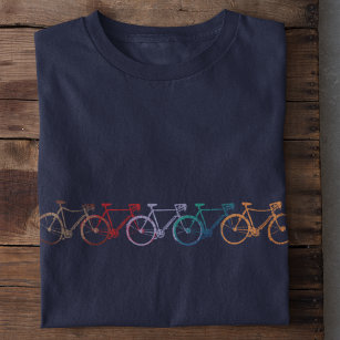 vijf fietsen met verschillende kleuren zijn koel t-shirt
