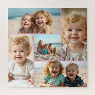 Vijf foto sjabloon   Gepersonaliseerde familiepuzz Legpuzzel