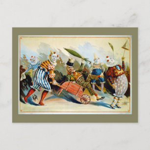 Vijf Franse Clowns  illustratie Briefkaart