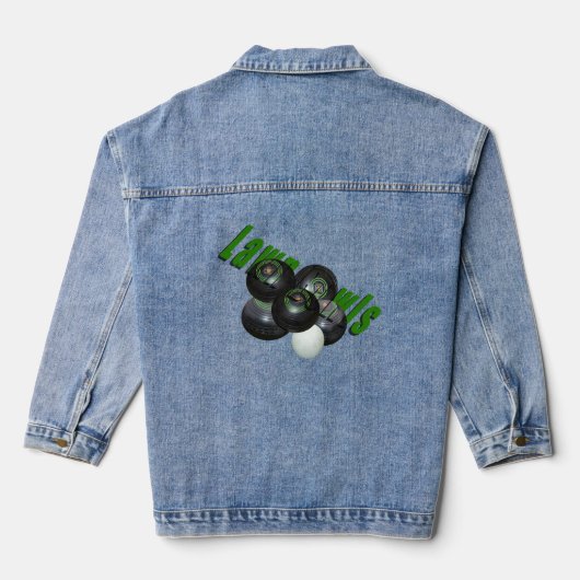 Vijf gazon kommen en jack, dames denim jas denim jacket (Achterkant)