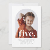 Vijf gebogen foto verjaardag kaart (Voorkant)