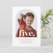 Vijf gebogen foto verjaardag kaart (Staand voorkant)