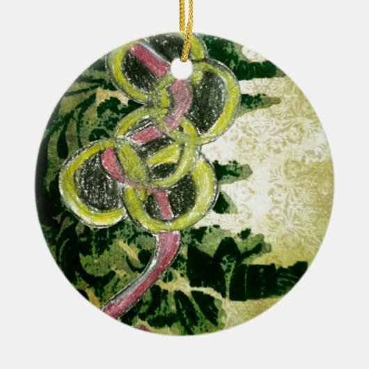 Vijf Golden Rings Keramisch Ornament (Voorkant)