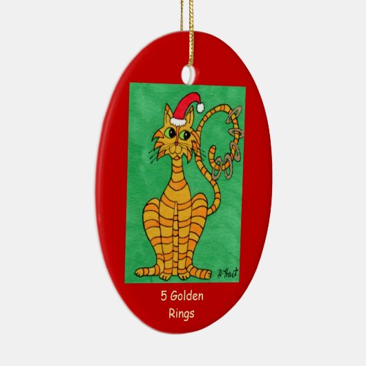 Vijf Golden Rings Keramisch Ornament (Rechts)