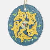 Vijf gouden katten... keramisch ornament (Links)