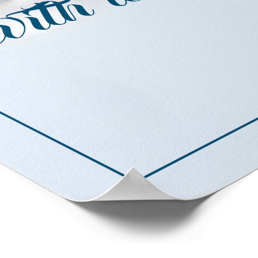 Vijf gouden kerstballen - blauw schrijven poster (Hoek)