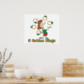 vijf gouden ringen 5e vijfde kerstdag poster (Keuken)