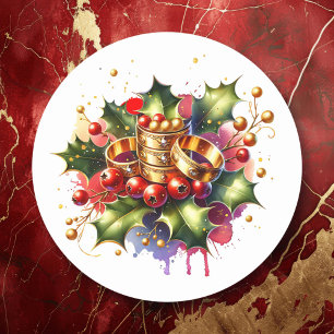 Vijf gouden ringen   Twaalf dagen Kerst Ronde Sticker