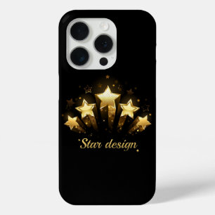 Vijf gouden sterren op zwart iPhone 15 pro case