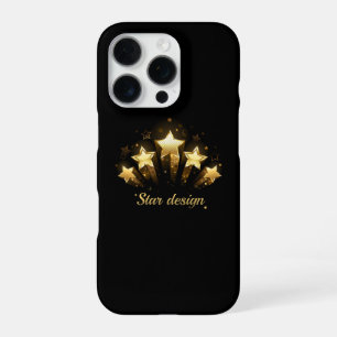 Vijf gouden sterren op zwart iPhone 16 pro hoesje