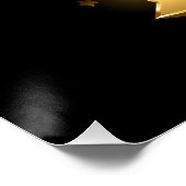 Vijf gouden sterren op zwart perfect poster (Hoek)