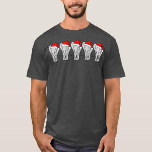 Vijf Grijze Olifant Kerstmis Kerstman Hoed T-shirt