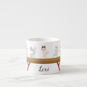 Vijf Gymnastiek Katten Mini Espresso Cu Kop