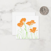 Vijf handgeschreven Californische papies Notitiekaartje (Voorkant / Achterkant in situ)