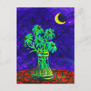 Vijf Happy Green Flowers Briefkaart