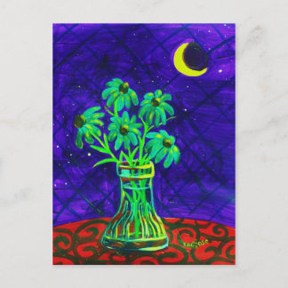 Vijf Happy Green Flowers Briefkaart