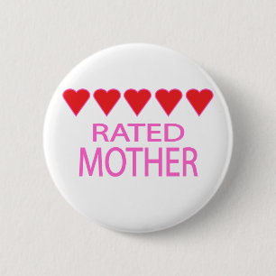 Vijf hart moeder ronde button 5,7 cm