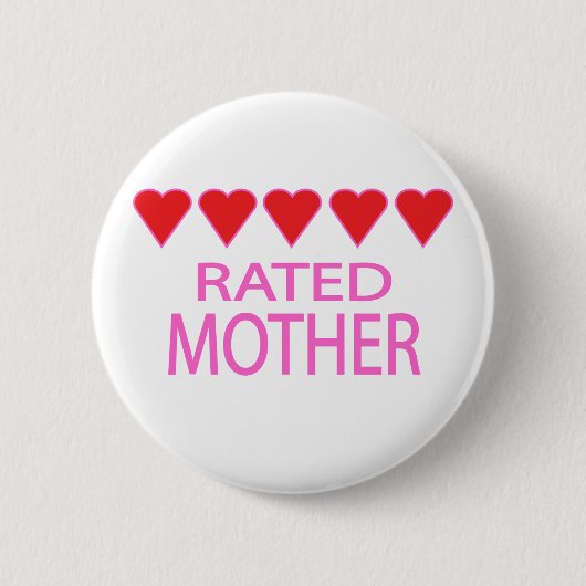 Vijf hart moeder ronde button 5,7 cm (Voorkant)