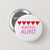 Vijf harttante ronde button 5,7 cm (Voorkant /achterkant)