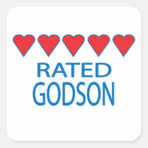 Vijf Heart Godson Vierkante Sticker
