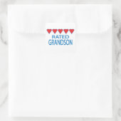 Vijf Heart Grandson Vierkante Sticker (Tas)