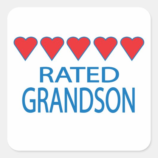 Vijf Heart Grandson Vierkante Sticker (Voorkant)