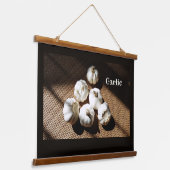 Vijf Hele Handschoenen van knoflook Rustic Kitchen Hangend Wandkleed (Gebogen)