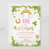 Vijf is een Charm St Patrick's vijfde verjaardag Kaart (Voorkant)