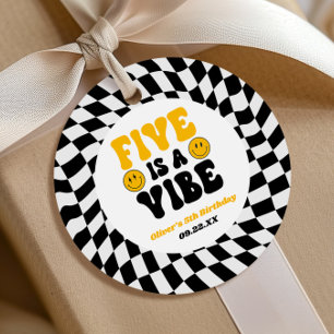 Vijf Is Een Sfeer Retro Vijfde 5e Verjaardagsfeest Bedankjes Labels