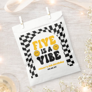 Vijf Is Een Sfeer Retro Vijfde 5e Verjaardagsfeest Bedankzakje