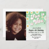 Vijf is een Vibe 5de Uitnodiging van de Dag van he (Voorkant / Achterkant)