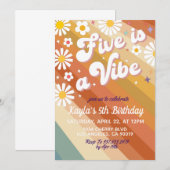 Vijf is een Vibe 5th Birthday Uitnodiging (Voorkant / Achterkant)